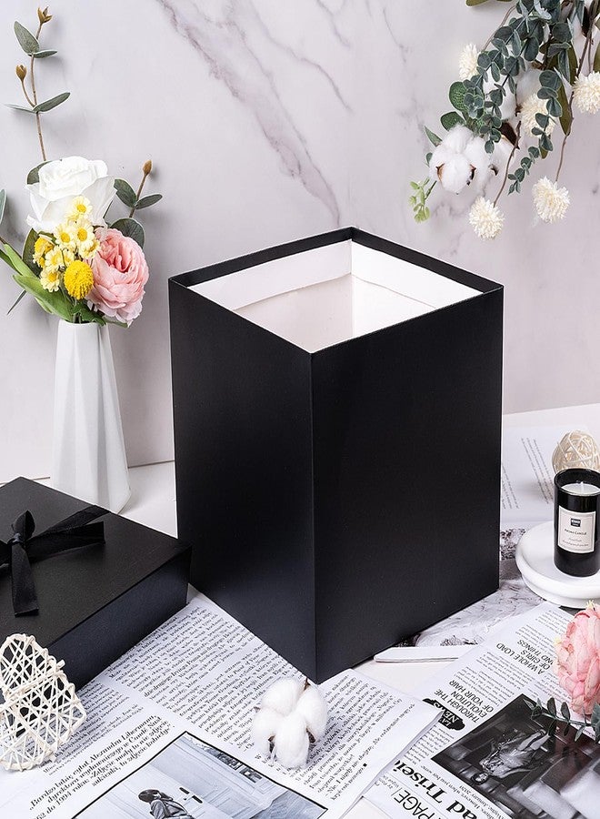 Elephantpackage Elephant-package Medium Gift Box with Lids, Ribbon and Paper Filler, for Men Women Birthdays, Father's Day, Bridal Showers, Weddings, Baby Showers - Collapsible, 8.7", 1 Pack, Black - Image 4
